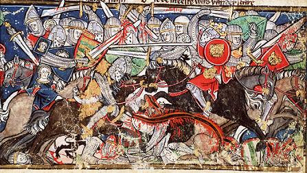 A20 The battle of Roncevaux Roland and his men chase the Saracens.jpg