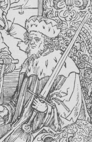 conrad celtes handing his edition of the roswitha comedies to the emperor fredrick of saxony.jpg