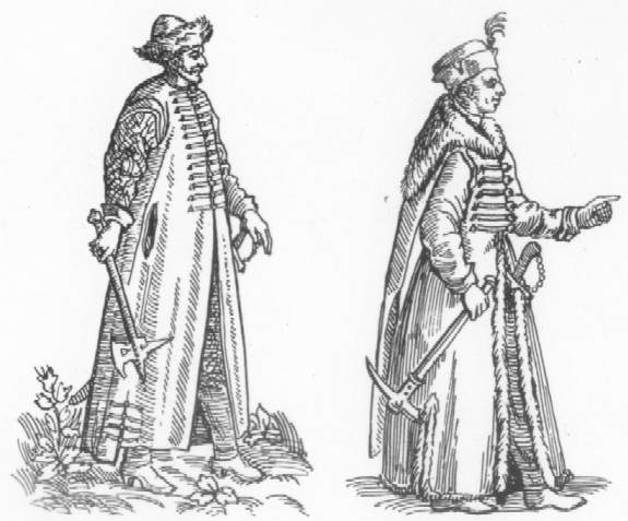 Delia without collar, with pentlicami (passamentre button-lace);   Delia with hood as large collar.jpg