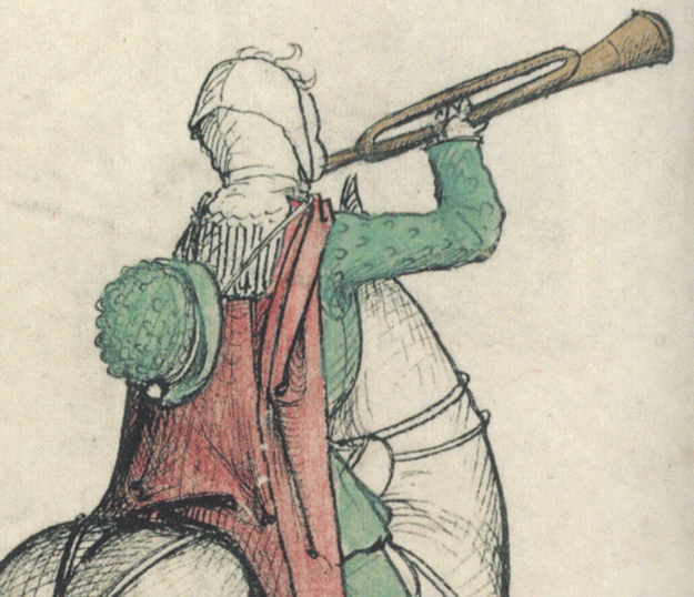 Hausbuch_Wolfegg_21v_22r_Scharfrennen-trumpeter-detail.gif